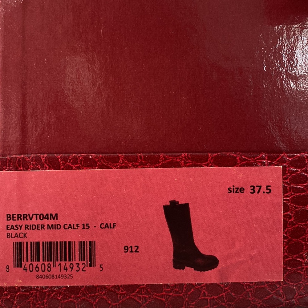 Tamara Mellon Easy Rider Mid Calf 35 Leather Black Boots Size 37.5 - Picture 11 of 11
